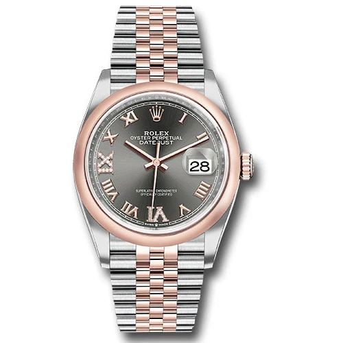 Rolex Datejust 36mm - Steel and Gold Pink Gold - Domed Bezel - Jubilee