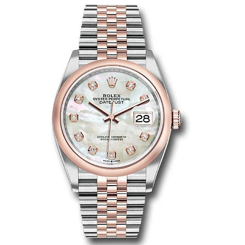 Rolex Datejust 36mm - Steel and Gold Pink Gold - Domed Bezel - Jubilee