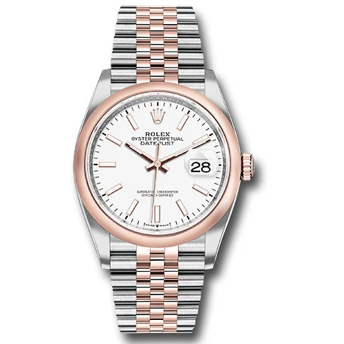 Rolex Datejust 36mm - Steel and Gold Pink Gold - Domed Bezel - Jubilee