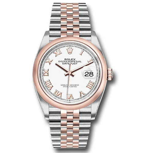 Rolex Datejust 36mm - Steel and Gold Pink Gold - Domed Bezel - Jubilee