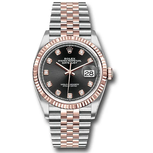 Rolex Datejust 36mm - Steel and Gold Pink Gold - Fluted Bezel - Jubilee