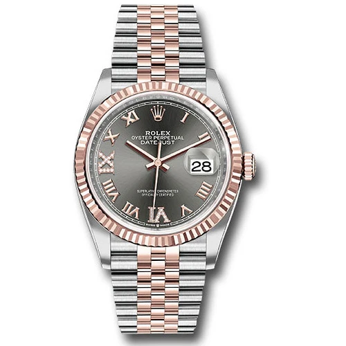 Rolex Datejust 36mm - Steel and Gold Pink Gold - Fluted Bezel - Jubilee