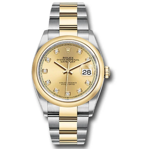 Rolex Datejust 36mm - Steel and Gold Yellow Gold - Domed Bezel - Oyster