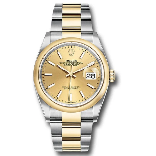 Rolex Datejust 36mm - Steel and Gold Yellow Gold - Domed Bezel - Oyster