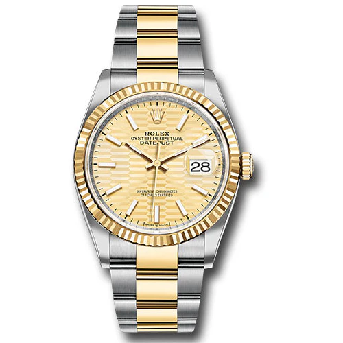 Rolex Datejust 36mm - Steel and Gold Yellow Gold - Fluted Bezel - Jubilee