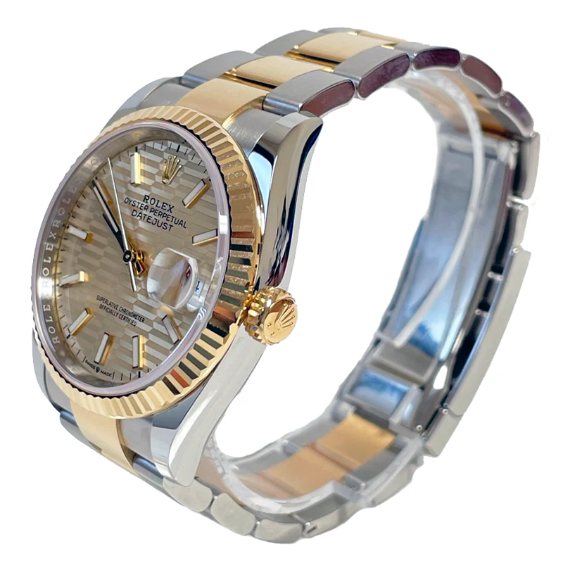 Rolex Datejust 36mm - Steel and Gold Yellow Gold - Fluted Bezel - Jubilee - Image 3