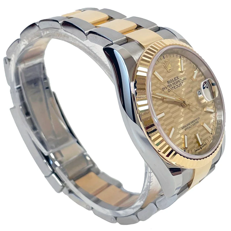 Rolex Datejust 36mm - Steel and Gold Yellow Gold - Fluted Bezel - Jubilee - Image 4