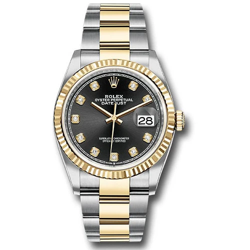 Rolex Datejust 36mm - Steel and Gold Yellow Gold - Fluted Bezel - Oyster