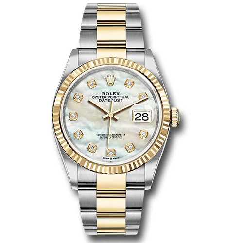 Rolex Datejust 36mm - Steel and Gold Yellow Gold - Fluted Bezel - Oyster