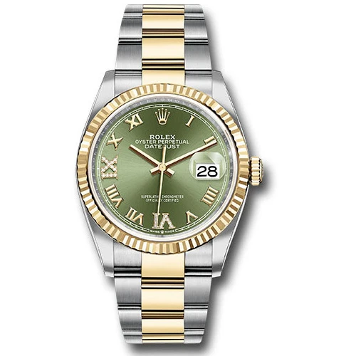 Rolex Datejust 36mm - Steel and Gold Yellow Gold - Fluted Bezel - Oyster