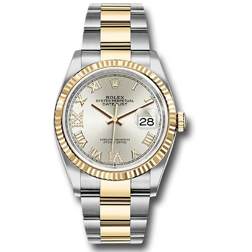 Rolex Datejust 36mm - Steel and Gold Yellow Gold - Fluted Bezel - Oyster