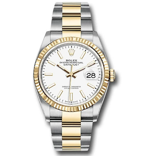 Rolex Datejust 36mm - Steel and Gold Yellow Gold - Fluted Bezel - Oyster