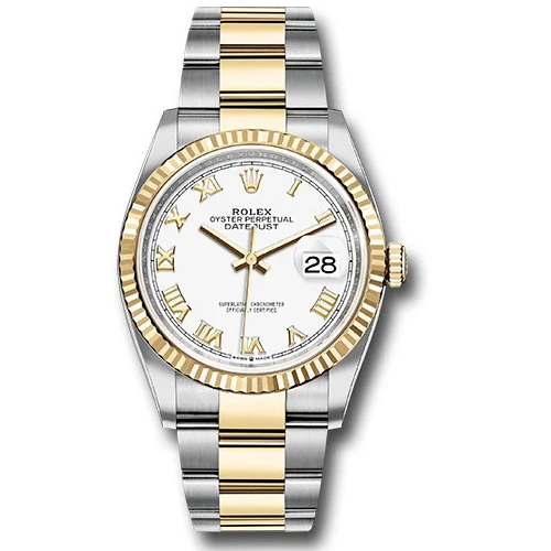 Rolex Datejust 36mm - Steel and Gold Yellow Gold - Fluted Bezel - Oyster