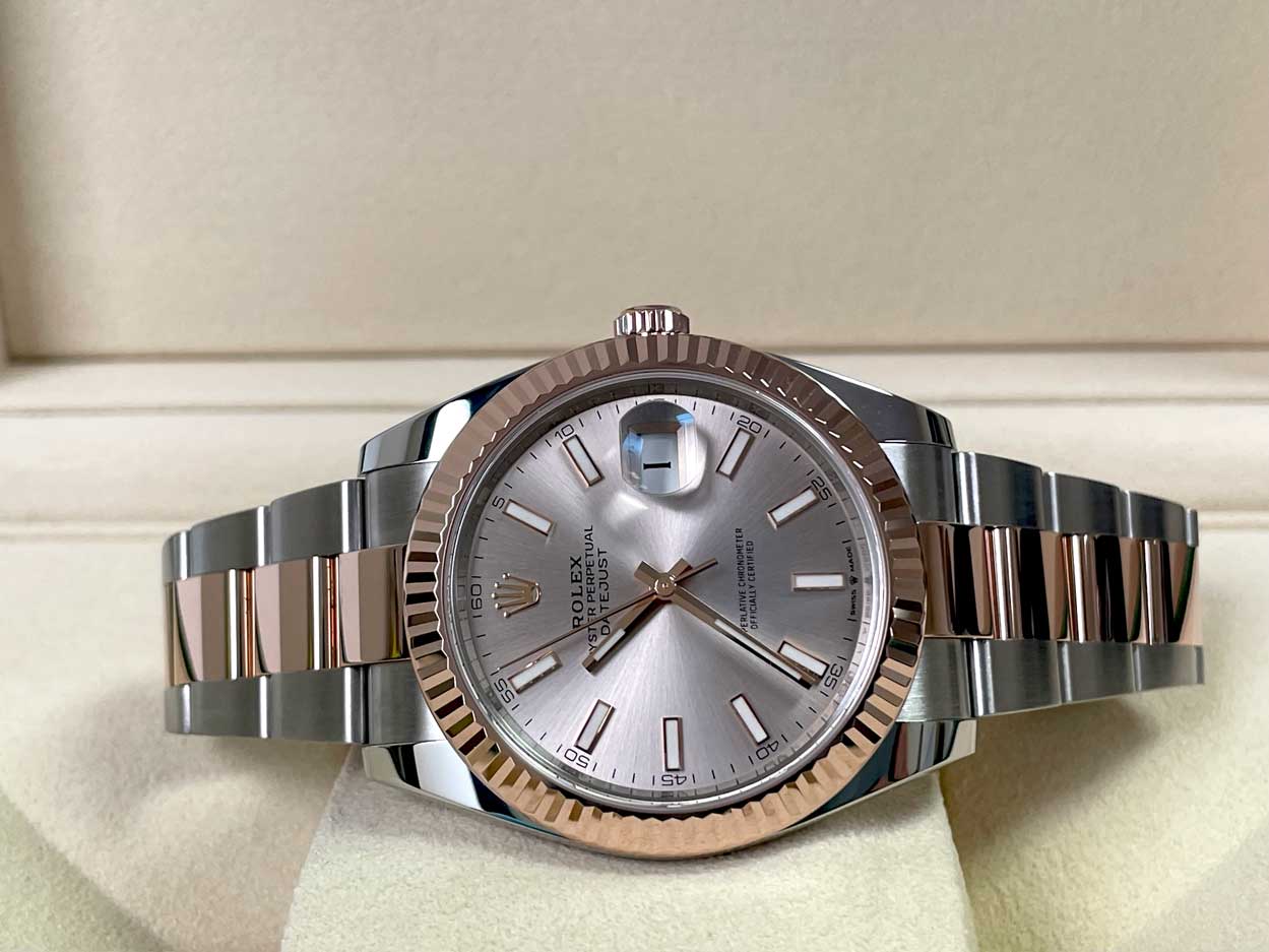 Rolex Datejust 41 Steel and Pink Gold - Fluted Bezel - Oyster - Image 5