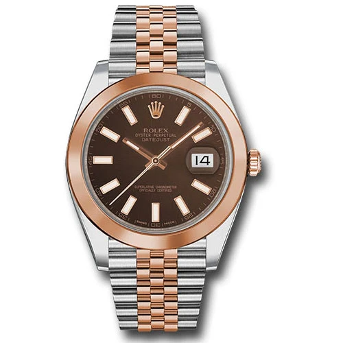 Rolex Datejust 41 Steel and Pink Gold - Smooth Bezel - Jubilee
