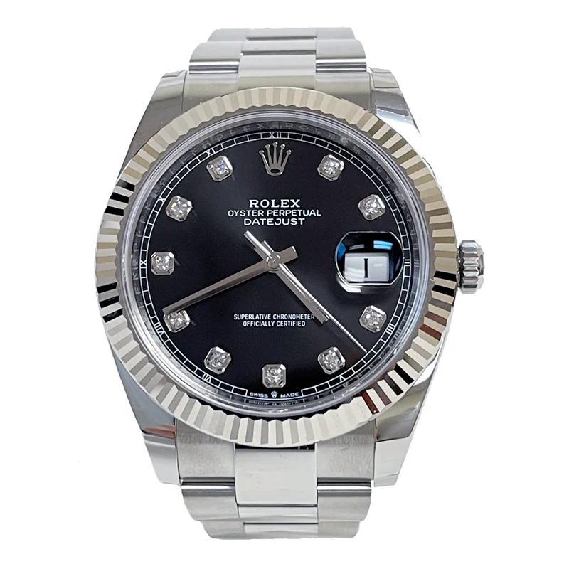 Rolex Datejust 41 Steel and White Gold - Fluted Bezel - Oyster - Image 2