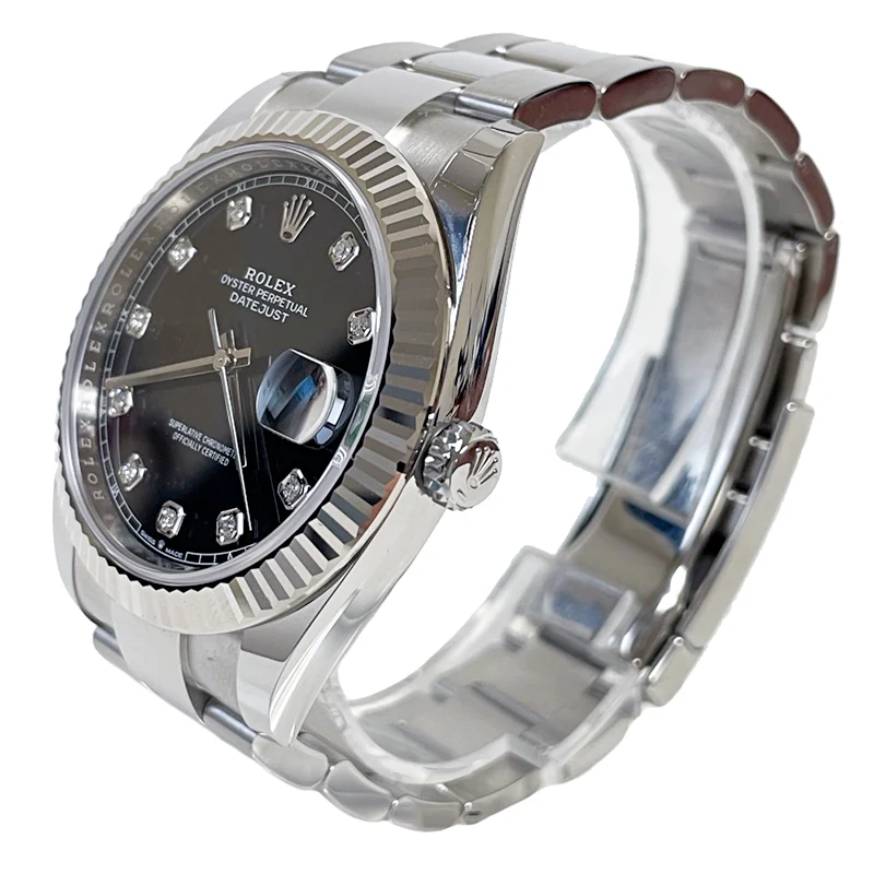 Rolex Datejust 41 Steel and White Gold - Fluted Bezel - Oyster - Image 3