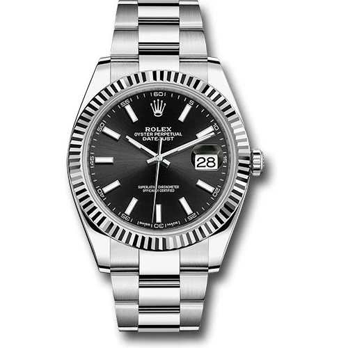 Rolex Datejust 41 Steel and White Gold - Fluted Bezel - Oyster