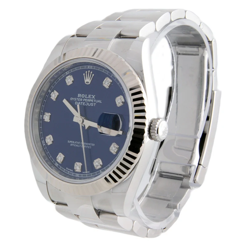 Rolex Datejust 41 Steel and White Gold - Fluted Bezel - Oyster - Image 3