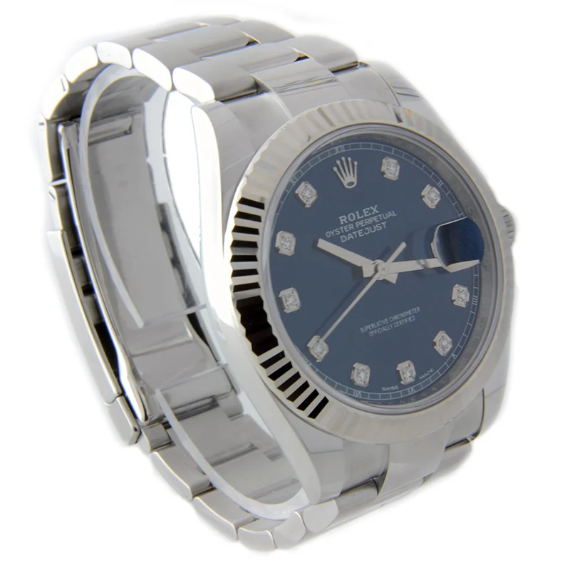 Rolex Datejust 41 Steel and White Gold - Fluted Bezel - Oyster - Image 4