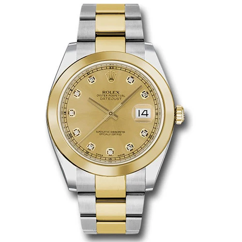 Rolex Datejust 41 Steel and Yellow Gold - Smooth Bezel - Oyster