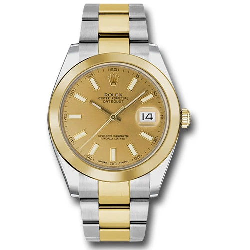 Rolex Datejust 41 Steel and Yellow Gold - Smooth Bezel - Oyster