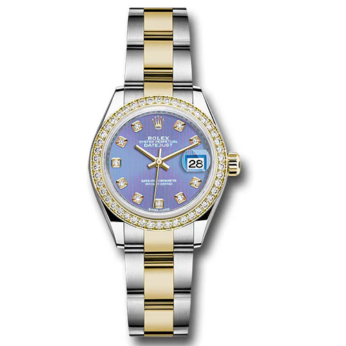 Rolex Datejust Lady 28 Steel and Yellow Gold - Diamond Bezel - Oyster