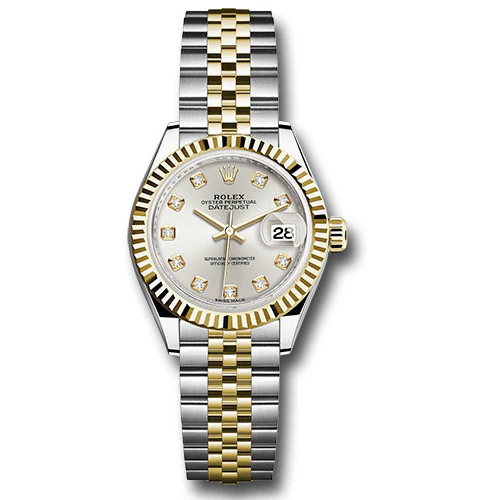 Rolex Datejust Lady 28 Steel and Yellow Gold - Fluted Bezel - Jubilee