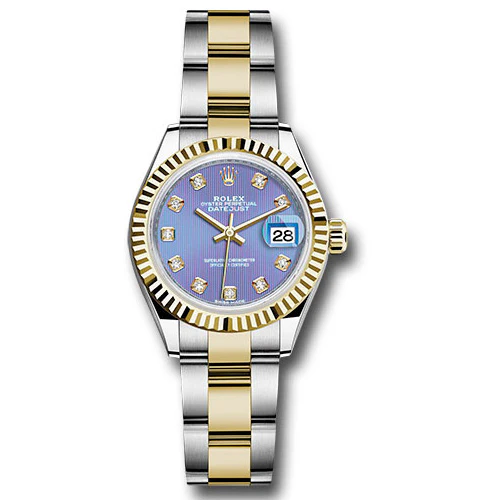 Rolex Datejust Lady 28 Steel and Yellow Gold - Fluted Bezel - Oyster