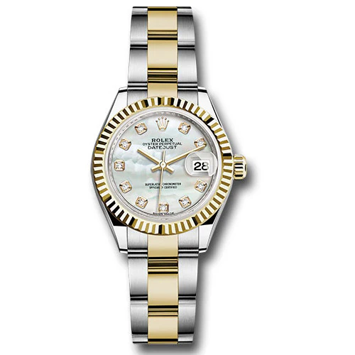 Rolex Datejust Lady 28 Steel and Yellow Gold - Fluted Bezel - Oyster