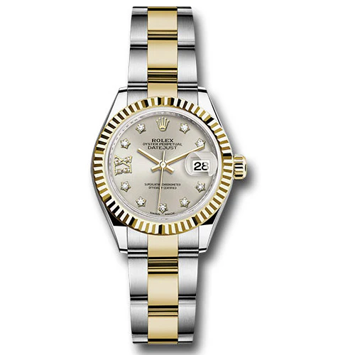 Rolex Datejust Lady 28 Steel and Yellow Gold - Fluted Bezel - Oyster