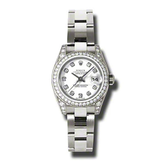 Rolex Datejust Lady - Gold President White Gold - Dia Bezel - Oyster