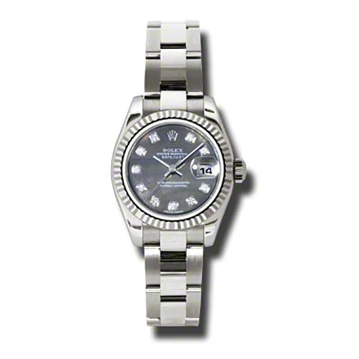 Rolex Datejust Lady - Gold President White Gold - Fluted Bezel - Oyster