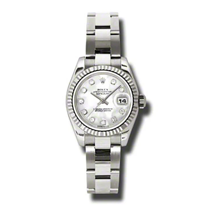 Rolex Datejust Lady - Gold President White Gold - Fluted Bezel - Oyster