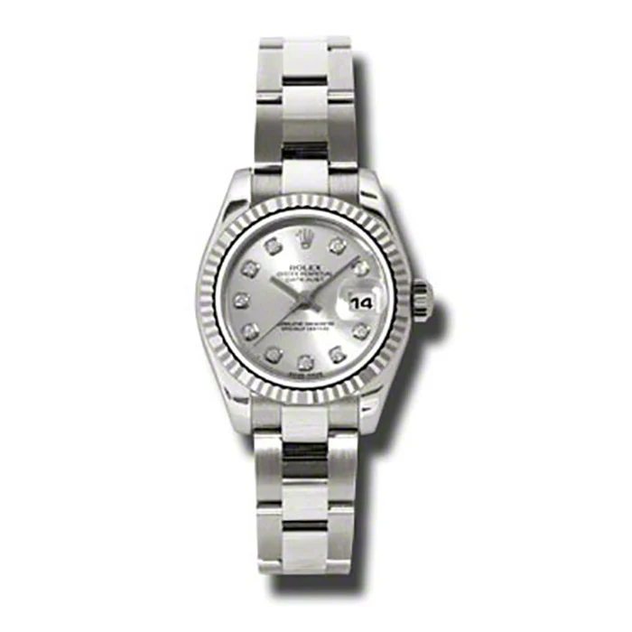 Rolex Datejust Lady - Gold President White Gold - Fluted Bezel - Oyster