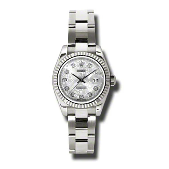 Rolex Datejust Lady - Gold President White Gold - Fluted Bezel - Oyster