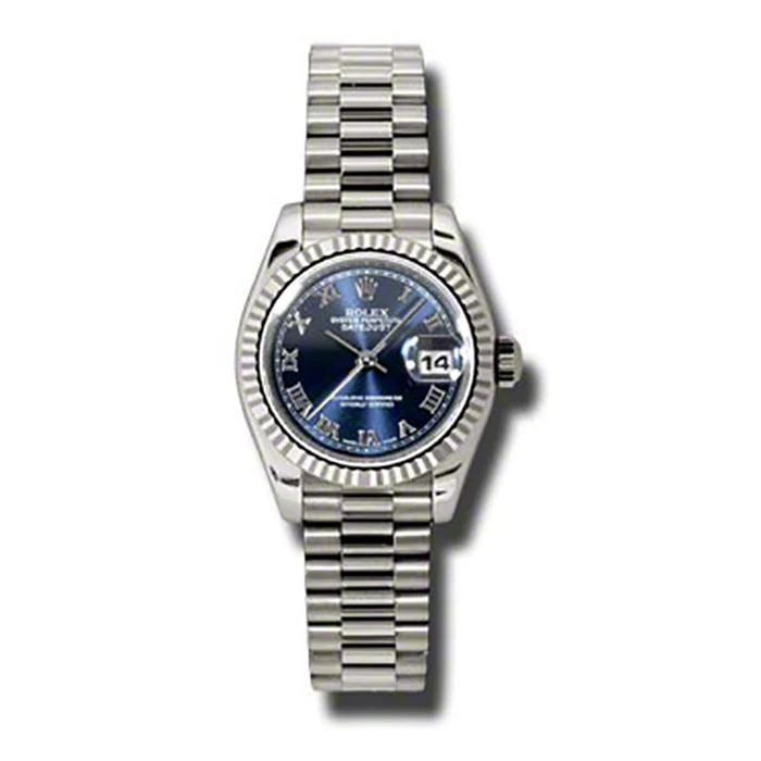 Rolex Datejust Lady - Gold President White Gold - Fluted Bezel - President