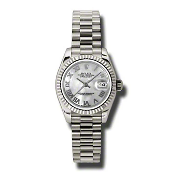 Rolex Datejust Lady - Gold President White Gold - Fluted Bezel - President