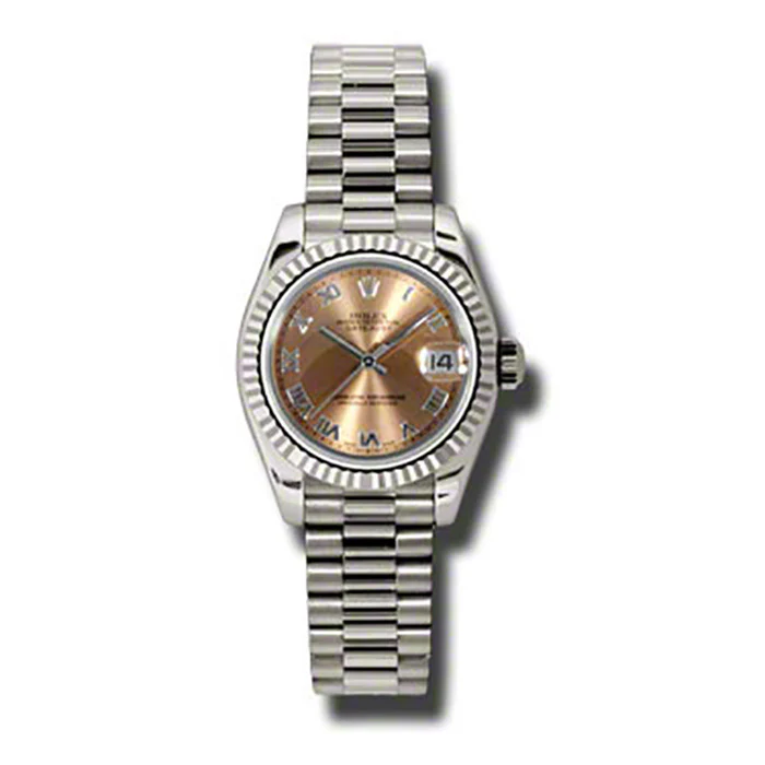 Rolex Datejust Lady - Gold President White Gold - Fluted Bezel - President