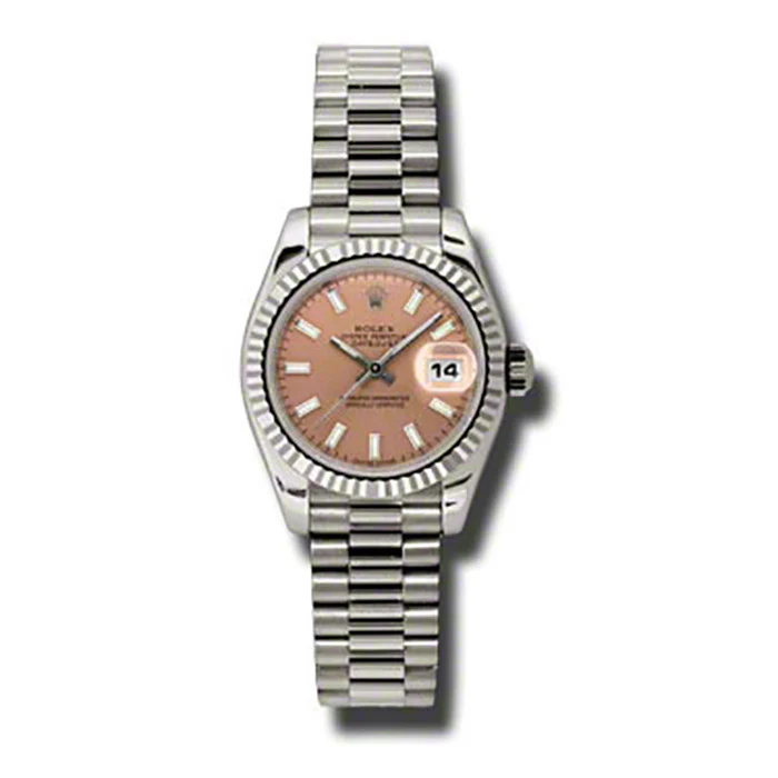 Rolex Datejust Lady - Gold President White Gold - Fluted Bezel - President