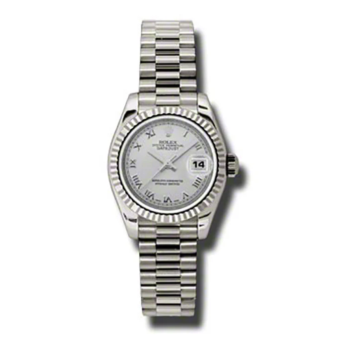 Rolex Datejust Lady - Gold President White Gold - Fluted Bezel - President