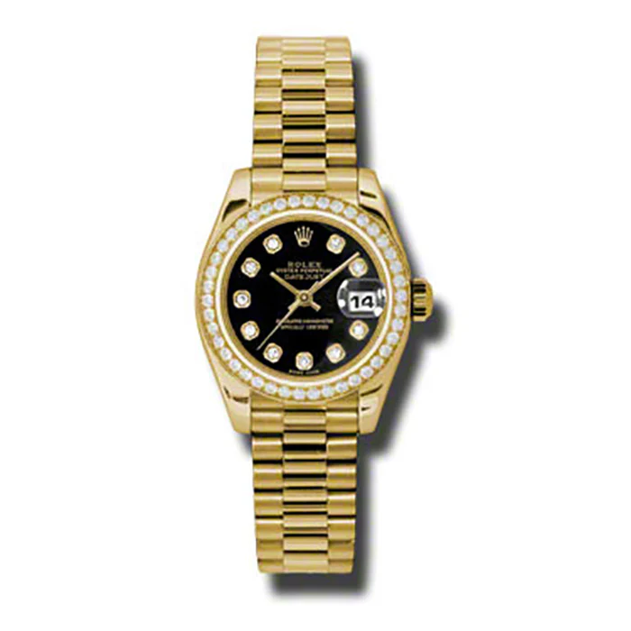 Rolex Datejust Lady - Gold President Yellow Gold - Dia Bezel - President
