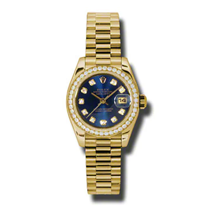 Rolex Datejust Lady - Gold President Yellow Gold - Dia Bezel - President