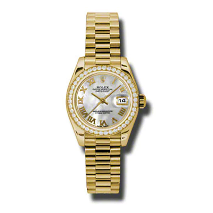 Rolex Datejust Lady - Gold President Yellow Gold - Dia Bezel - President
