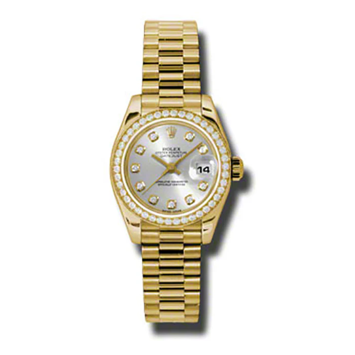Rolex Datejust Lady - Gold President Yellow Gold - Dia Bezel - President