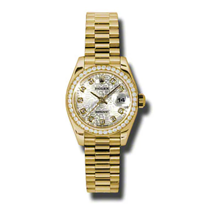 Rolex Datejust Lady - Gold President Yellow Gold - Dia Bezel - President