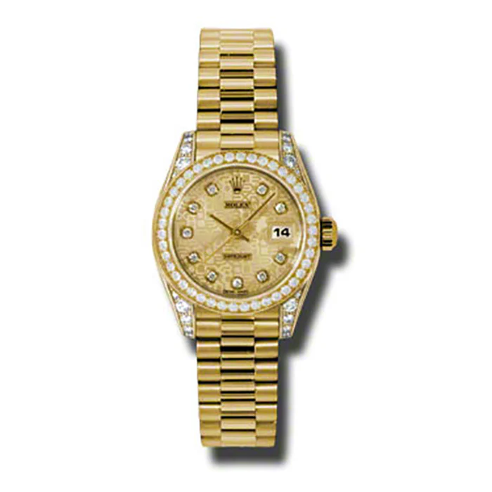 Rolex Datejust Lady - Gold President Yellow Gold - Dia Bezel - President