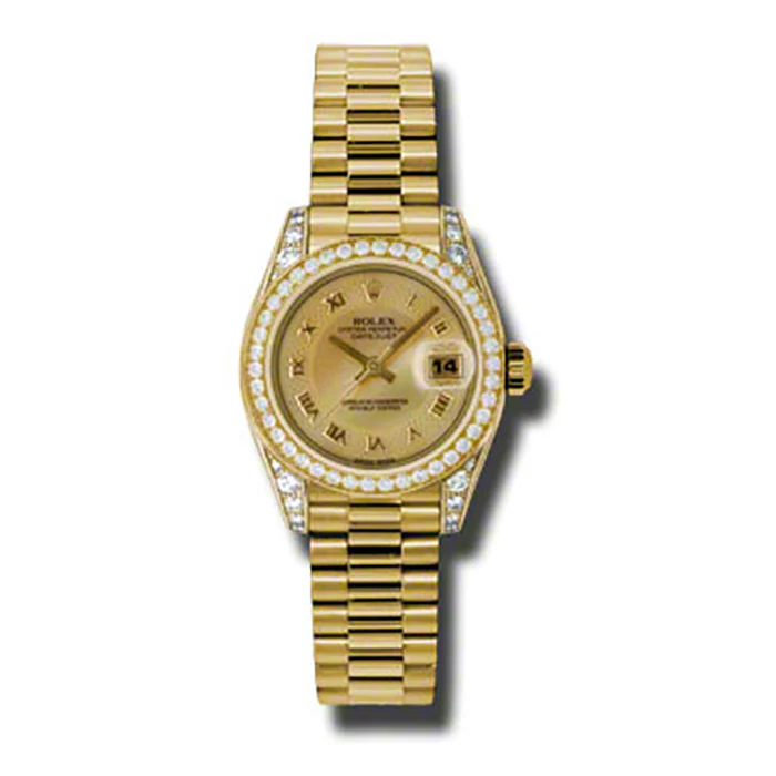 Rolex Datejust Lady - Gold President Yellow Gold - Dia Bezel - President