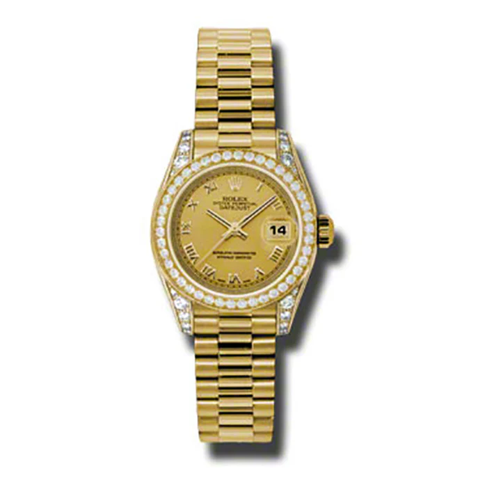 Rolex Datejust Lady - Gold President Yellow Gold - Dia Bezel - President