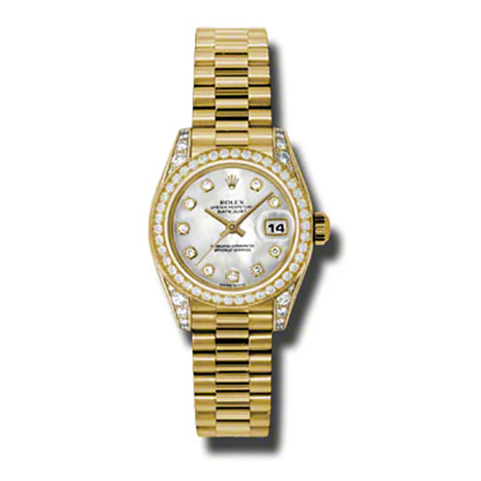 Rolex Datejust Lady - Gold President Yellow Gold - Dia Bezel - President